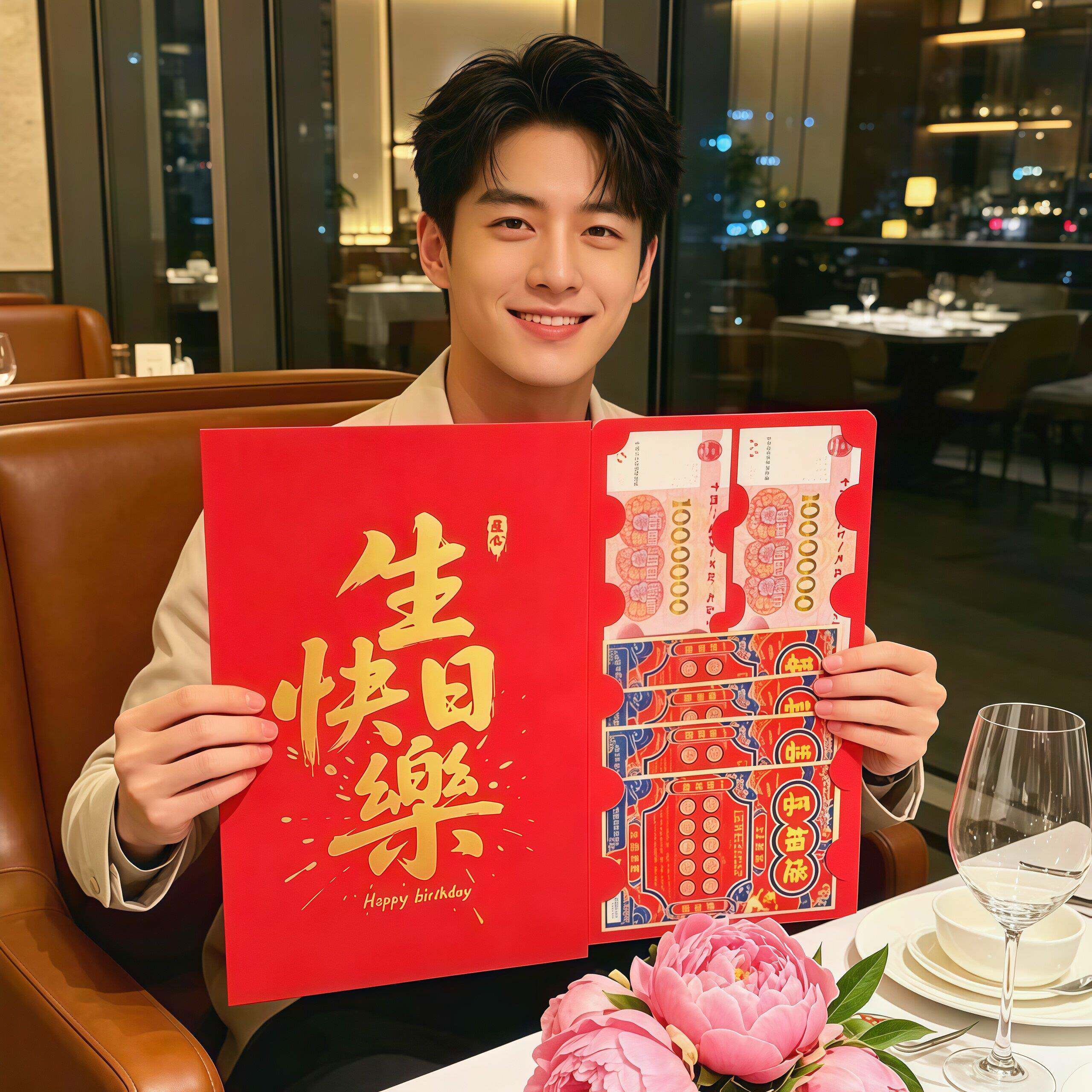 超浪漫~生日快乐超大红包创意红包袋利是封26新款彩票红包送男友