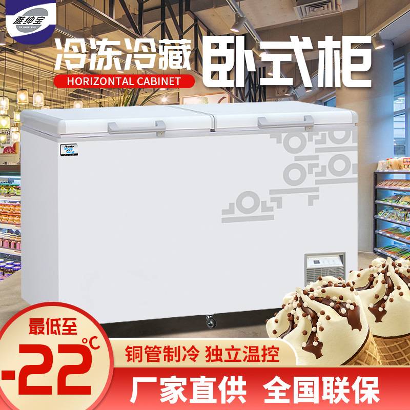 雅绅宝厂家直供冰激凌海鲜冷冻柜商用冷柜超市便利店柜卧式雪糕柜