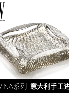 意大利I水晶玻璃欧式青年休闲雪茄烟灰缸办公室奢华烟缸DIIN