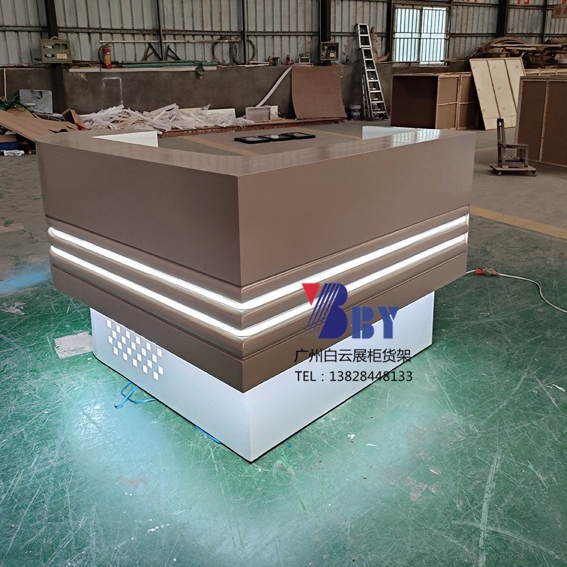 转角柜台收银台饭店餐厅酒吧吧台桌餐饮火锅店前台公司接待台定制