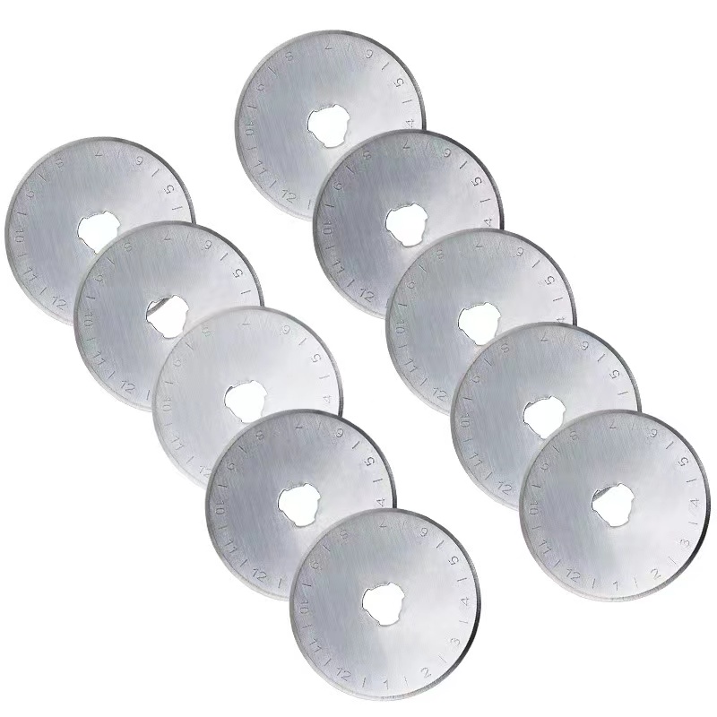 切割圆形刀片 切薄膜胶带布料纸管皮革圆刀片分切机刀片带刻度