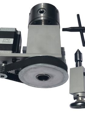 n雕刻机轴立体旋转轴mmmm卡盘顶针尾座分度头数控第四轴