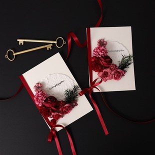 结婚誓言卡室外草坪婚礼in风手工致辞卡新郎新娘现场手写宣誓卡