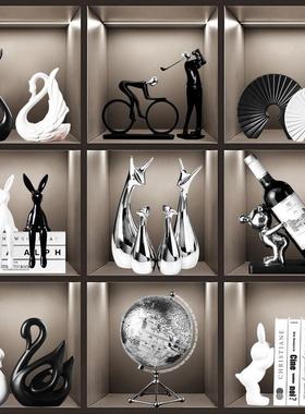 轻奢高档家居摆饰电视柜酒柜装饰品客厅现代餐柜高级感玄关摆设