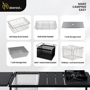 Deerest Shulu户外灯可折叠可调单台排水篮储物箱盖扩展件