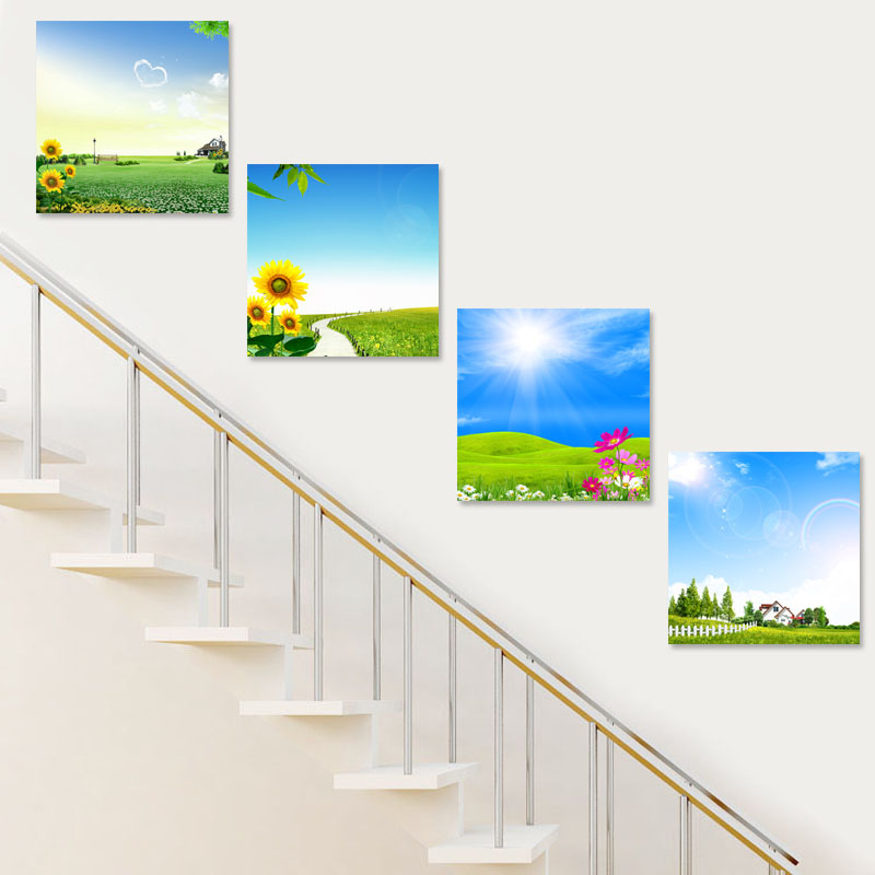 田园风景装饰画儿童房挂画现代简约无框画楼梯间壁W画过道餐厅卧图片