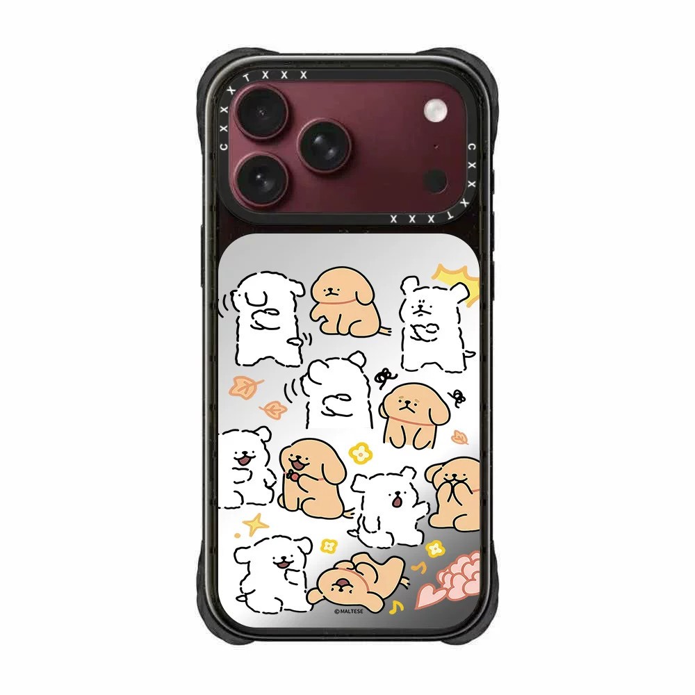 四角防摔落叶小狗线条小狗适用苹果iPhone18/17ProMax磁吸卡通元气热闹童趣简约软萌手机壳防摔保护套MagSafe