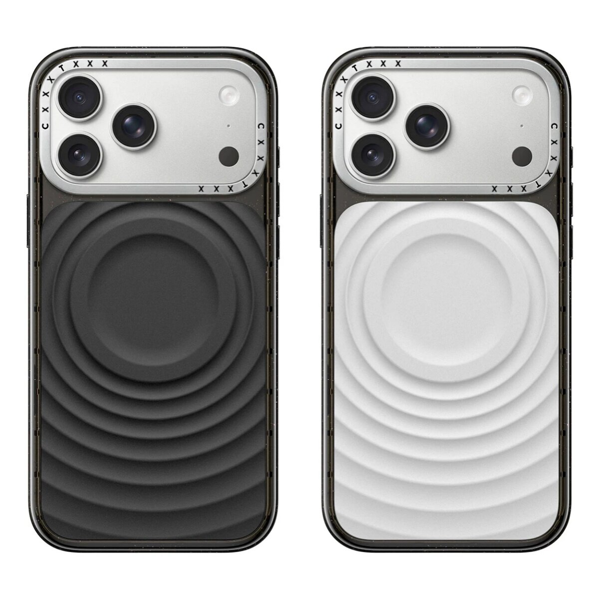 黑白双款立体金属波纹适用于苹果iPhone18/17ProMax16promax磁吸小众卡通手机壳15p防摔14/13保护套MagSafe
