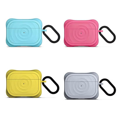 薄荷蓝波纹耳机套简约波浪适用苹果AirPods Pro1/2/3代AirPods3/4代明星同款保护套纯色硅胶无线蓝牙耳机壳