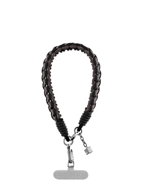 现货黑色编织双扣手机腕带手腕明星同款钥匙扣包包挂饰华强北代购