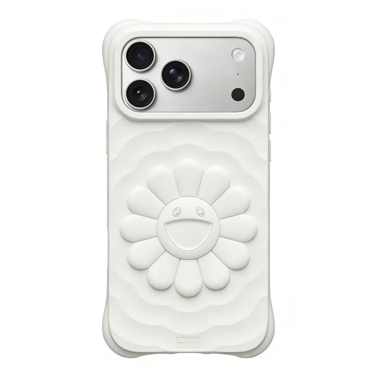 华强北代购顶版村上隆太阳花纯色白色波浪明星同款适用苹果iPhone17/16/15/ProMax/14/Pro/PM防摔硅胶手机壳