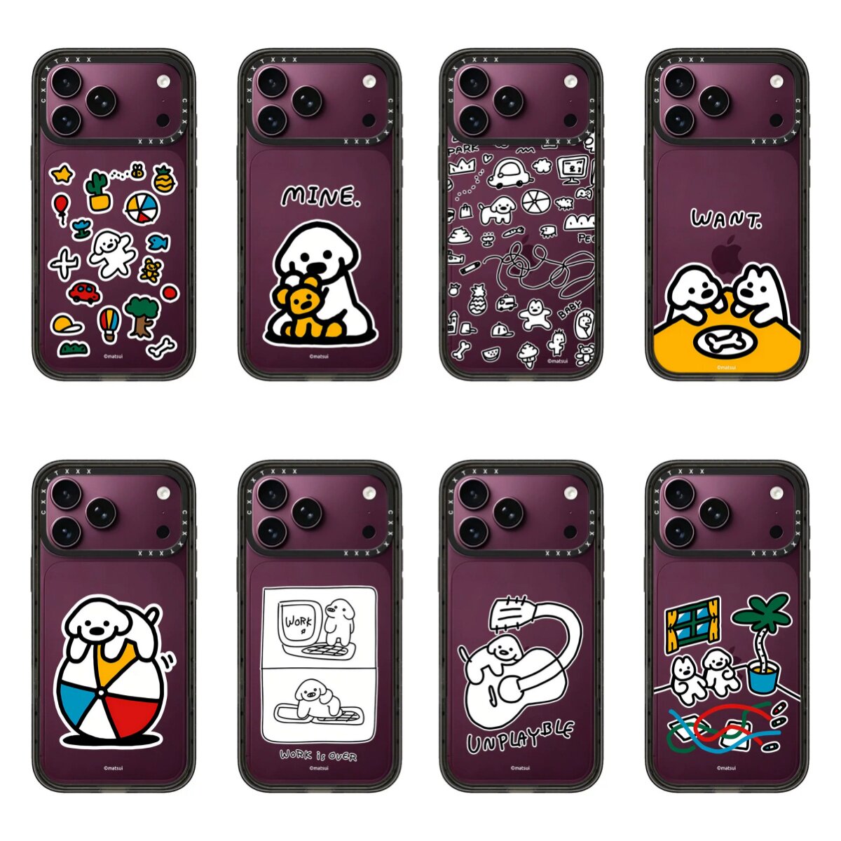 matsui小狗的玩具箱勃艮第酒红色适用于苹果iPhone18/17ProMax卡通16磁吸手机壳15pm防摔14/13p保护套MagSafe