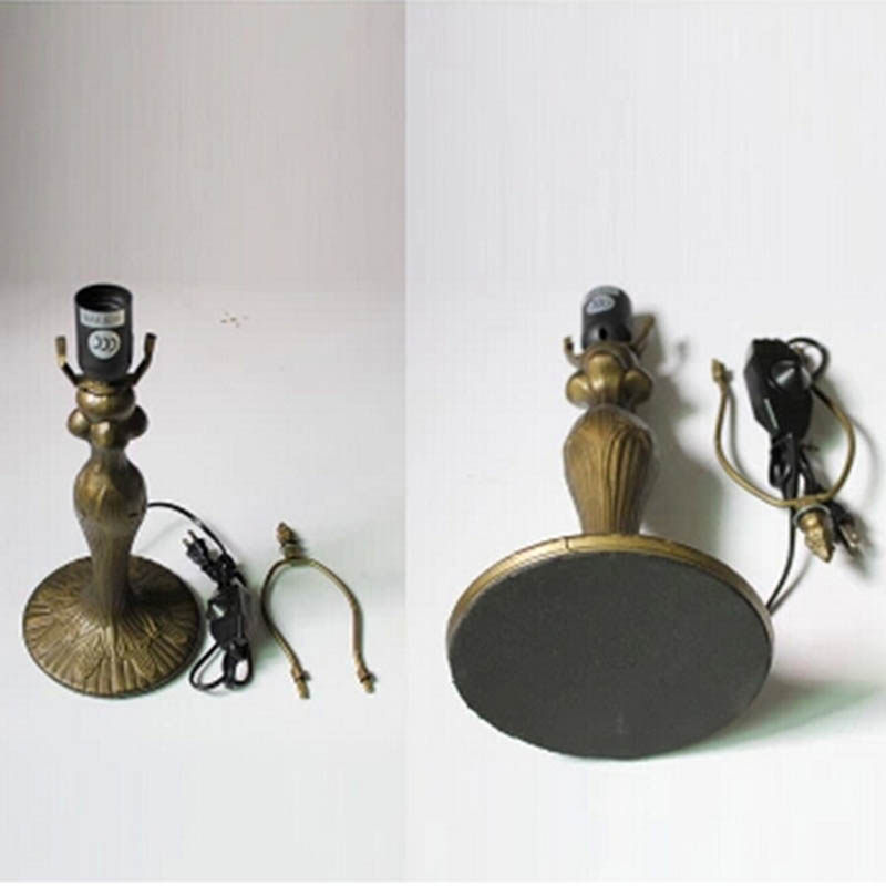 复古合金台灯底座落地灯灯座配多尺寸灯罩螺口按扭关定