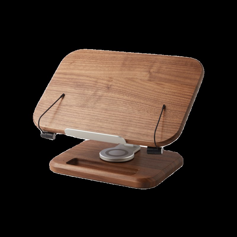 黑胡桃木书架阅读架儿童学生书立架实木无贴皮可升降旋转读书支架