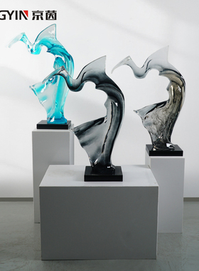 树脂雕塑工艺品现代客厅电视柜壁龛装饰品玄关落地艺术