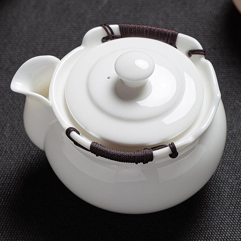 羊脂玉盖碗茶杯单个高档大号手抓壶不烫手家用功夫茶具一人泡茶碗