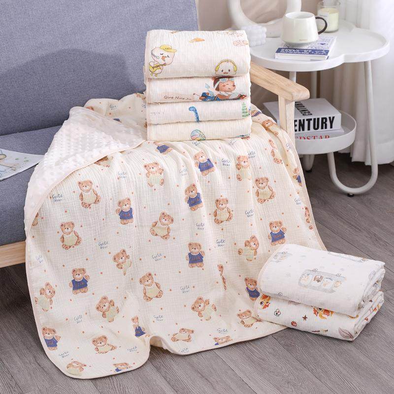 婴儿纱布豆豆毯抱被新生儿薄款安抚盖毯宝宝外出小毯子推车毯,婴童用品,婴童抱被/抱毯,淘宝优惠券,粉丝福利购,淘宝优惠卷