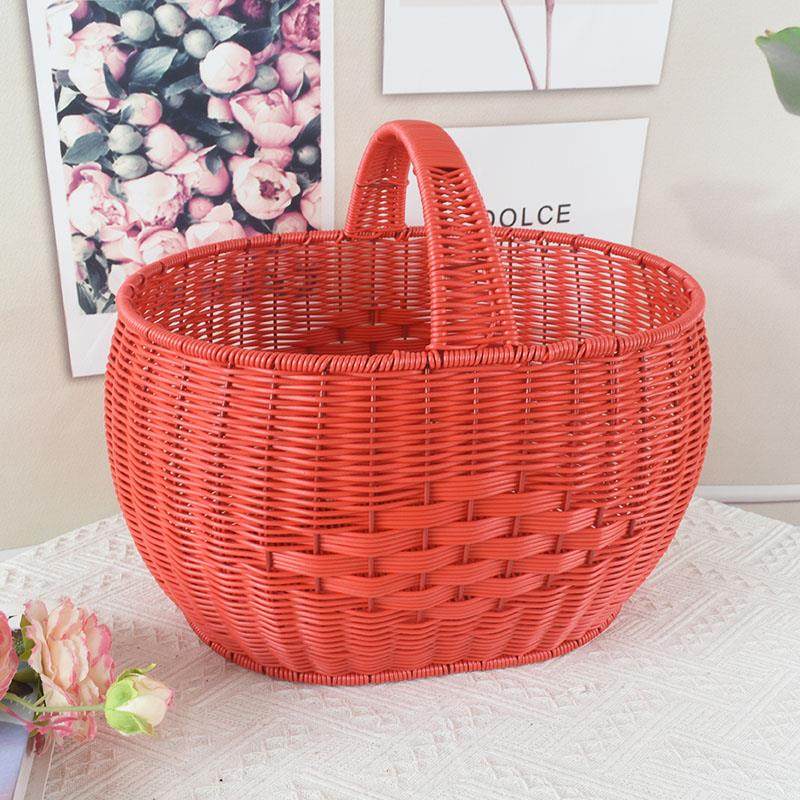 彷藤手工编织水果篮户外椭圆形野餐篮家用采摘篮买菜篮购物收纳篮,收纳整理,购物篮,淘宝优惠券,粉丝福利购,淘宝优惠卷