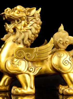 朴器 长2厘米大号铜对貔貅 公母一对 铜貔貅