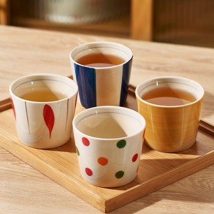 墨色陶瓷小茶杯品茗杯主人杯喝茶杯子H家用喝水杯茶碗茶壶茶具套