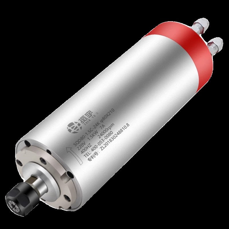 振宇SQD高速水冷雕刻机主轴1.5kw电机紫铜线圈4颗轴承 ER16电主轴