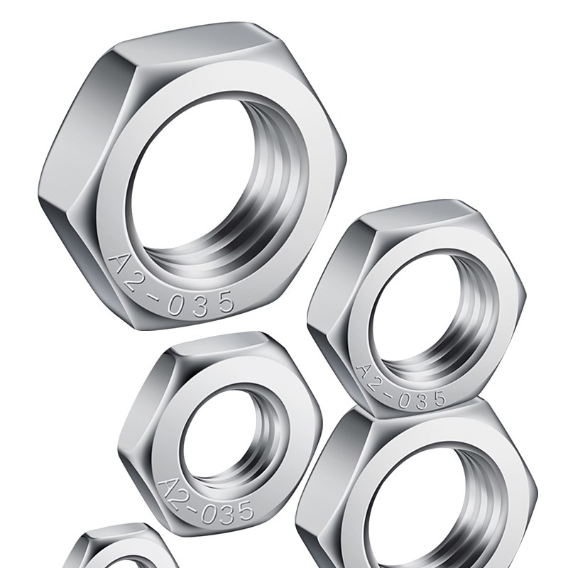 0不锈钢国标普通牙/薄螺母六角薄螺帽M5MM8M10MM1M18M20M2