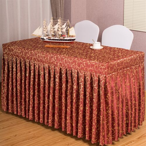 定制会议室桌桌裙桌布布艺台布展会签到长条桌台裙桌罩桌订做