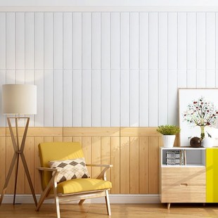 自粘木纹d立体墙贴防水防潮墙面翻新装 饰客厅背景墙墙裙墙纸壁纸