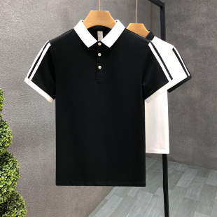 修身 polo衫 高端有领t恤衫 撞色小翻领短袖 夏季 半袖 男潮牌韩版 男士