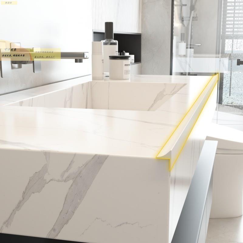 岩板洗手盆挡条厨房边台面缘洗手台防水包边挡水挡整条灶台体橱水