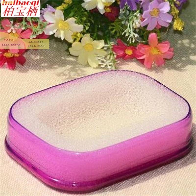 2个装沥水海绵肥皂盒卫生间创意吸水海绵垫香皂盒硅胶免打孔浴室
