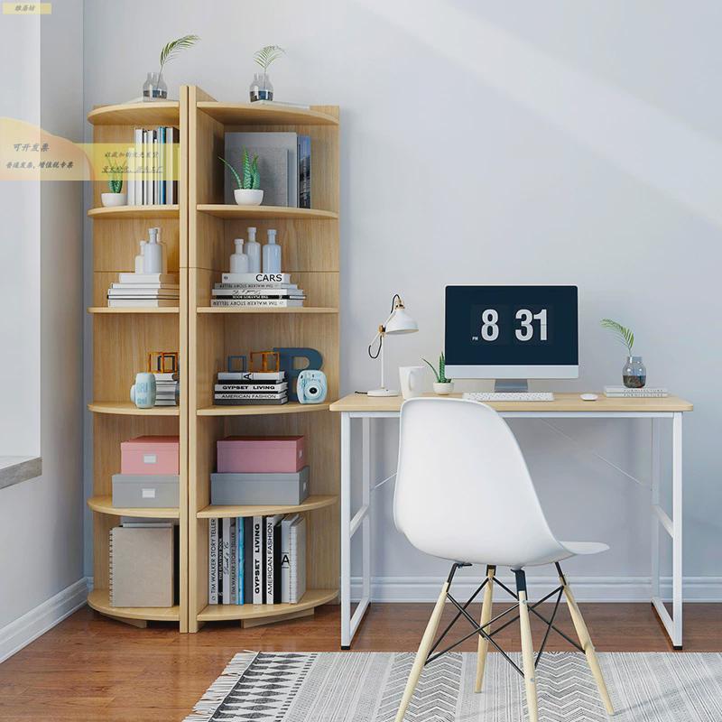 书架角转角置物架简易客厅墙角转地角古月云柜卧室落角形拐书三柜