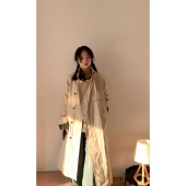 HiiThere 立领风衣外套 韩系廓形高级宽松撞色长款 2023年秋季 新款