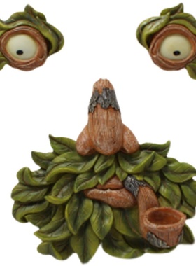 庭院树挂面具挂饰夜光树脸挂件花园树怪五官户外树下挂墙树脂工艺