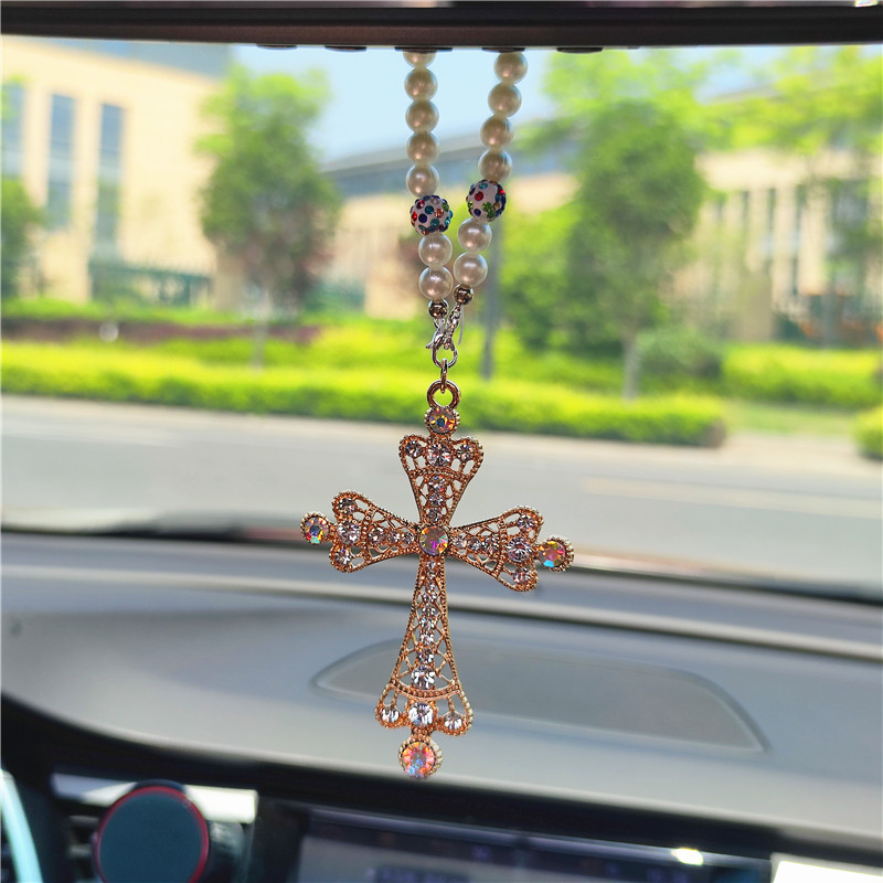 合金汽车挂件个性男女车内吊坠後照镜挂饰十字架摆件礼品出入平安
