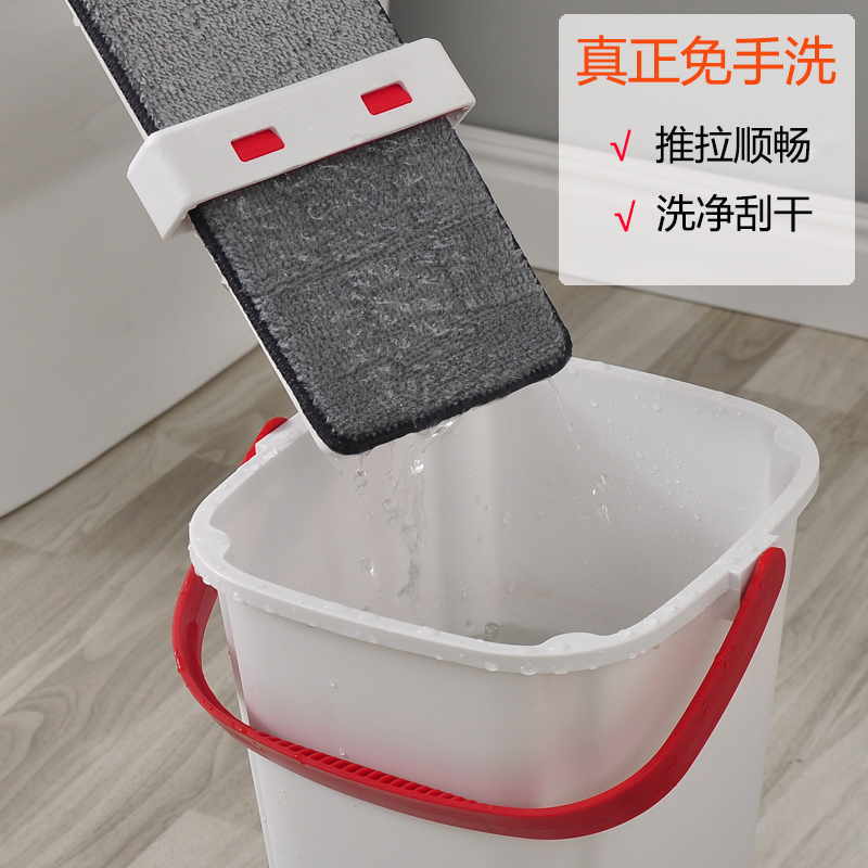 大号平板拖把免手洗墩布带桶加粗长杆家用干湿两用布一刮乐净旋转