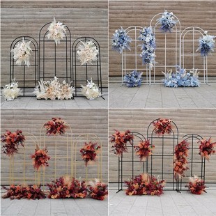新款 屏风路引婚礼布置迎宾区摆件拱门花架森系场景 婚庆铁艺中式