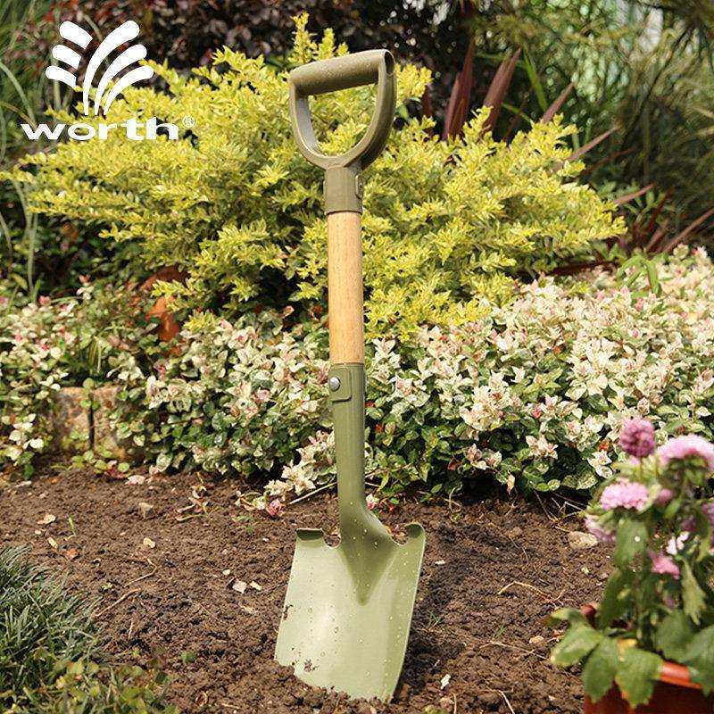 沃施worth园艺木柄大钢铲种花种菜大铲子花园挖地松土种植铲工具