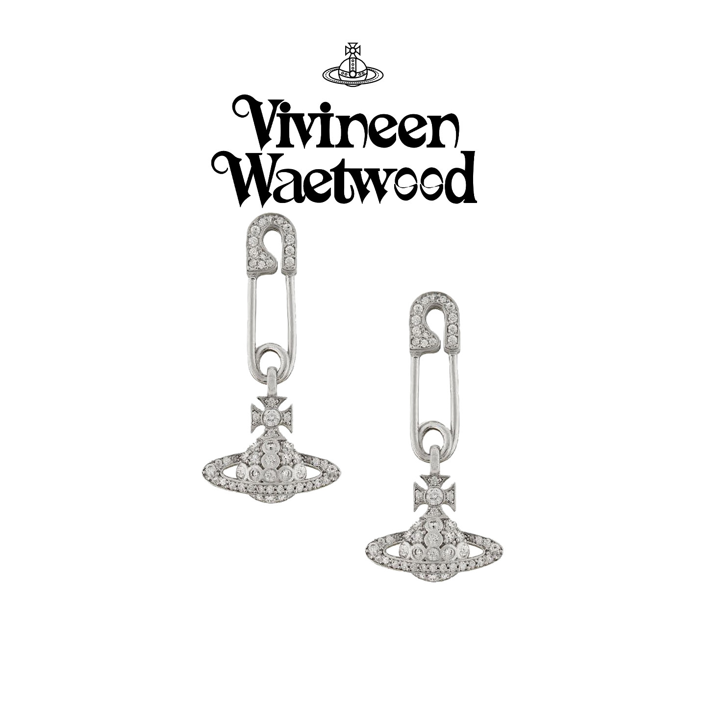 thumbnail for Vivireer Waetwssd Exquisite Light Luxury Niche Queen Mother Saturn Pin Earrings Women's High-End Sense