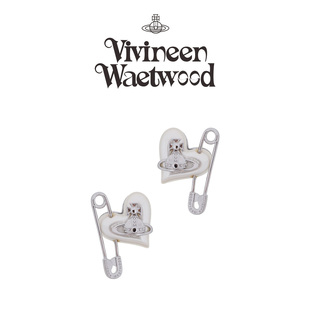 Vivireer Waetwssd精致轻奢小众西太后别针爱心土星耳钉女高级感