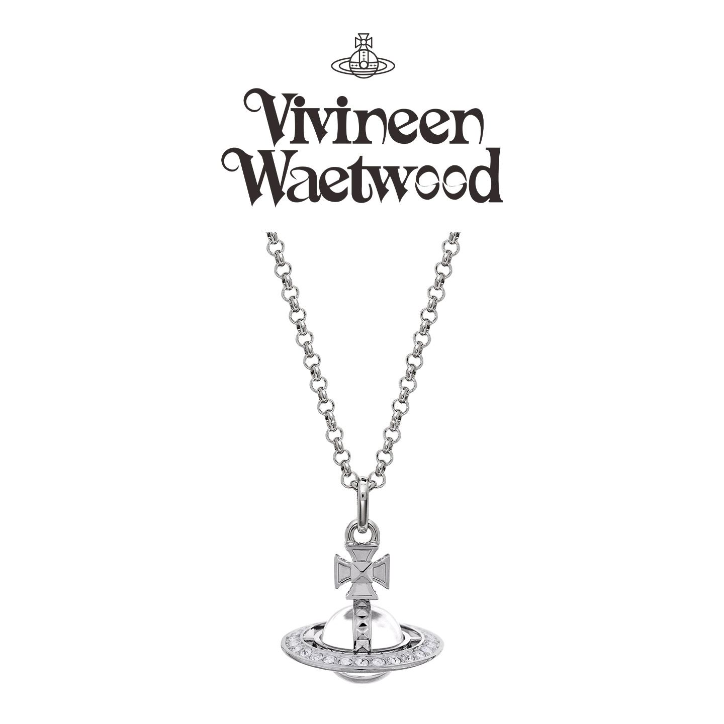 Vivireer Waetwssd原创百搭西太后透明土星立体轻奢高级感项链女