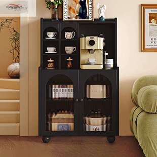 聪瑞尚奶油风厨房储物柜简约橱柜收纳柜置物柜客厅家用实木餐边柜