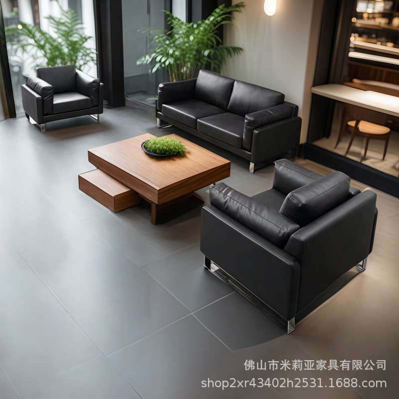 简约现代办公室小户型心里辅导室沙发客户接待服装店单三人小沙发