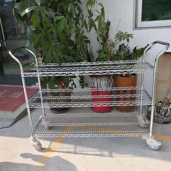 三层工具车电商仓库物流分拣车物料金属周转车手推车防静电配货车