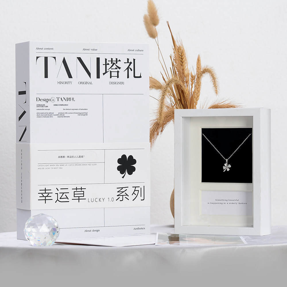 塔礼四叶草项链女好运常在月霜锁骨链生日礼物送女生塔娜美幸运草