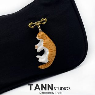 创意日系A卡通品徽章可爱N礼物配饰别针胸针 TN猫咪3d立体睡觉个性
