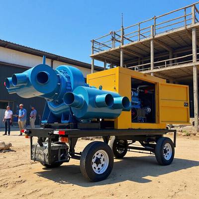 厂家直销泵车移动防汛拖车式大流量混流泵泵车应急抢险排涝柴油机