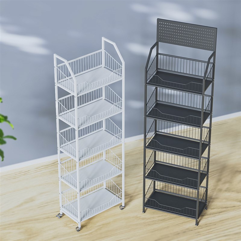 货架展示架架子落地多层零食饮料超市便利店家用移动置物收纳架