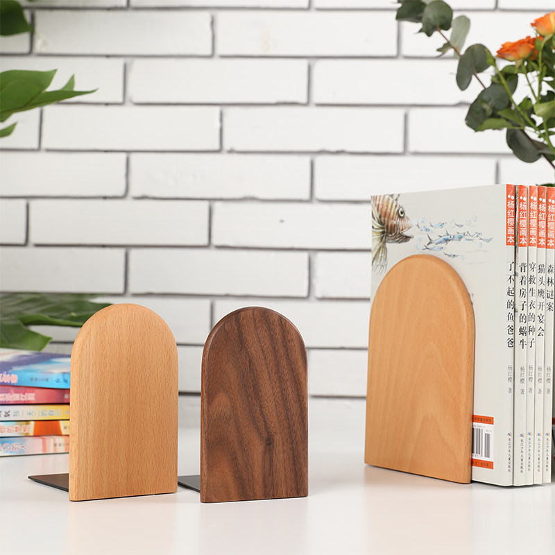 实木书立桌面书靠书房书夹托书档简约学生课桌收纳整理书立架刻字