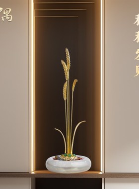 黄金麦穗客厅装饰摆件朋友开店公司办公室开业送礼物高档乔迁礼物